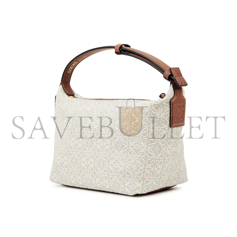 LOEWE CUBI ANAGRAM SMALL CANVAS AND LEATHER SHOULDER BAG 230717 (20.5*17*12.5cm)